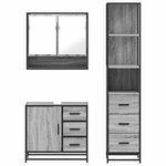 vidaXL Ensemble de meubles de salle de bain 3 Pièces Sonoma gris