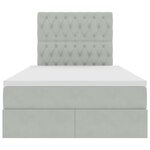 vidaXL Lit avec rangement et LED Gris clair 120 x 200 cm Velours