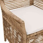 vidaXL Chaise d'Extérieur avec coussin 4 Pièces Beige et crème polyrotin