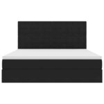 vidaXL Lit de rangement LED avec matelas Noir 160 x 200 cm Velours