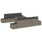 vidaXL Ensemble de canapé de jardin 7 pièces avec coussins gris en polyrotin