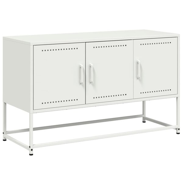vidaXL Meuble TV blanc 100 5x39x60 5 cm acier