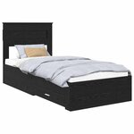 vidaXL Cadre de lit Chêne noir 90 x 200 cm Bois d'ingénierie
