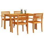 vidaXL Ensemble de salle à manger pour jardin 5 Pièces Marron