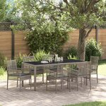 vidaXL Ensemble de salle à manger pour jardin 7 Pièces Gris Poly rotin