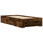 vidaXL Cadre de lit sans matelas chêne fumé 90x200cm bois d'ingénierie