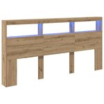 vidaXL Tête de lit Chêne artisanal 200 x 17 x 102 cm Bois d'ingénierie