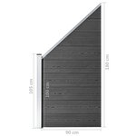 vidaXL Ensemble de panneau de clôture WPC 1484x(105-186) cm Noir