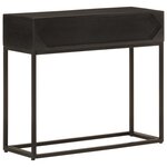 vidaXL Table console noir 90x30x76 cm bois massif de manguier et fer
