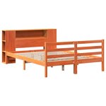 vidaXL Lit bibliothèque sans matelas cire marron 150x200 cm pin massif