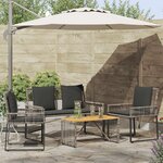 vidaXL Ensemble de meubles d'extérieur 9 Pièces Gris et Gris foncé