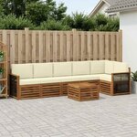 vidaXL Ensemble de canapé d'angle avec coussin 6 Pièces Naturel et Crème