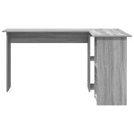 vidaXL Bureau info gris Gris Sonoma MDF Moyen Rangement Bureau