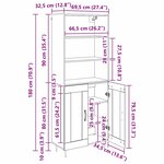 vidaXL Haut Armoire Chêne noir 69 5 x 34 x 180 cm Bois d'ingénierie