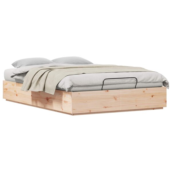 vidaXL Cadre de lit ottoman Naturel 120 x 190 cm Pin massif
