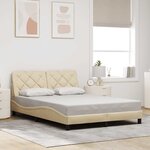 vidaXL Cadre de lit avec LED sans matelas crème 120x200 cm tissu