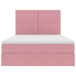 vidaXL Lit avec rangement et LED Rose 140 x 200 cm Velours