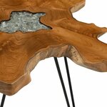 vidaXL Table basse 70x45 cm Bois de teck massif et polyrésine