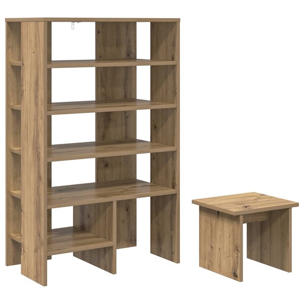vidaXL Cabinet à chaussures 2 Pièces Chêne artisanal Bois d'ingénierie