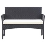 Salon de jardin meuble d'extérieur ensemble de mobilier 4 pièces avec coussin résine tressée noir 02_0016075