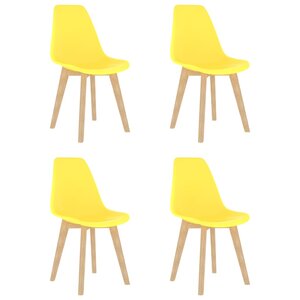 vidaXL Chaises à manger lot de 4 jaune plastique