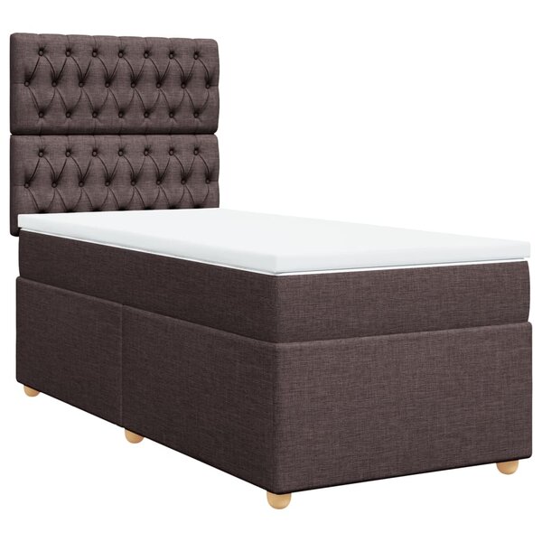 vidaXL Sommier à lattes de lit avec matelas Marron foncé 90x200 cm