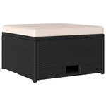 vidaXL Salon de jardin 4 Pièces avec coussins Résine tressée Noir