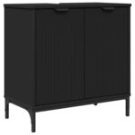 vidaXL Ensemble de mobilier de salle de bain avec tiroir Noir