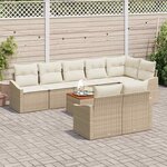 vidaXL Ensemble de canapé de jardin 9 Pièces Beige Poly rotin