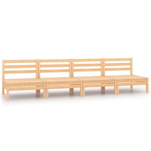 vidaXL Canapés centraux de jardin 4 Pièces Bois de pin massif