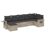 vidaXL Salon de jardin avec coussins 7 Pièces gris clair résine tressée