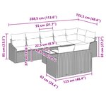 vidaXL Ensemble de canapé de jardin 8 pièces avec coussins marron en poly rattan