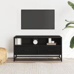 vidaXL Meuble TV noir 80x34 5x40 cm bois d'ingénierie et métal