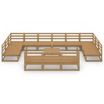 vidaXL Salon de jardin 14 Pièces bois de pin massif