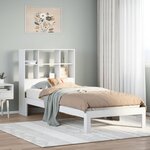 vidaXL Lit bibliothèque sans matelas blanc 90x190cm bois de pin massif