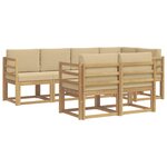 vidaXL Ensemble de canapés d'extérieur 7 pc Blanc et Beige Polyester