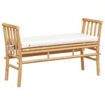 Banc de jardin vidaXL avec coussin de 110 cm en bambou