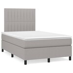 vidaXL Sommier à lattes de lit avec matelas Gris clair 120x200cm Tissu