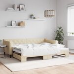 vidaXL Lit de jour avec gigogne sans matelas crème 90x200 cm