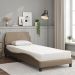 vidaXL Lit avec matelas Dover cappuccino 80x200 cm similicuir