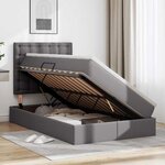 vidaXL Lit avec rangement et LED Gris 120 x 200 cm Simili cuir