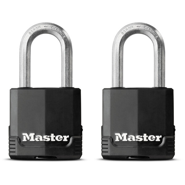 Cadenas Haute Sécurité A Clé Acier Laminé Recouvert  Anti-rouille M Pack de 2