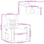 vidaXL Fauteuil inclinable électrique Gris Similicuir