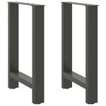 vidaXL Pieds de table à manger Anthracite 2 pièces 50 x (72-73) cm Acier