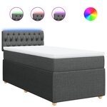 vidaXL Sommier à lattes de lit et matelas Gris foncé 90x190 cm Tissu