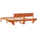 vidaXL Cadre de lit avec tête de lit Brun cire 150 x 200 cm Pin massif