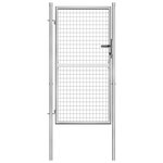 vidaXL Porte de jardin Acier galvanisé 105x200 cm Argenté