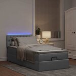 vidaXL Cadre de lit ottoman et matelas gris clair 90x190 cm tissu