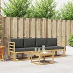 vidaXL Ensemble de canapés d'extérieur 5 pc Blanc et anthracite