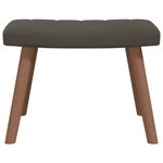 vidaXL Chaise de relaxation avec repose-pied Gris foncé Velours